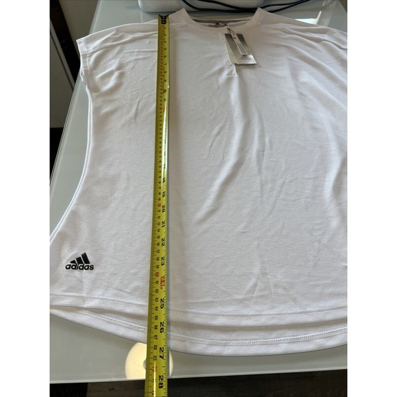 Adidas new with tag women's size large essential short sleeve crew white golf - Picture 9 of 10